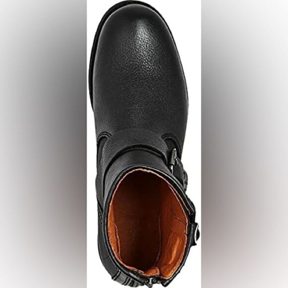 NWOT FRYE Tyler Engineer Ankle Boot Buckles Black Size 6 - Picture 4 of 5